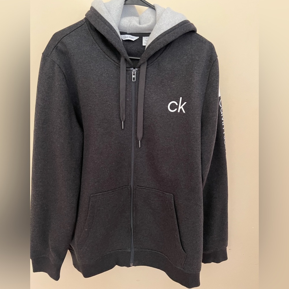 Calvin Klein Full-Zip Logo Hoodie with Taping Detail